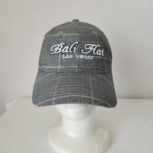NWoT Legendary Bali Hai Golf Club Las Vegas Hat Adjustable Plaid Gray Glitter